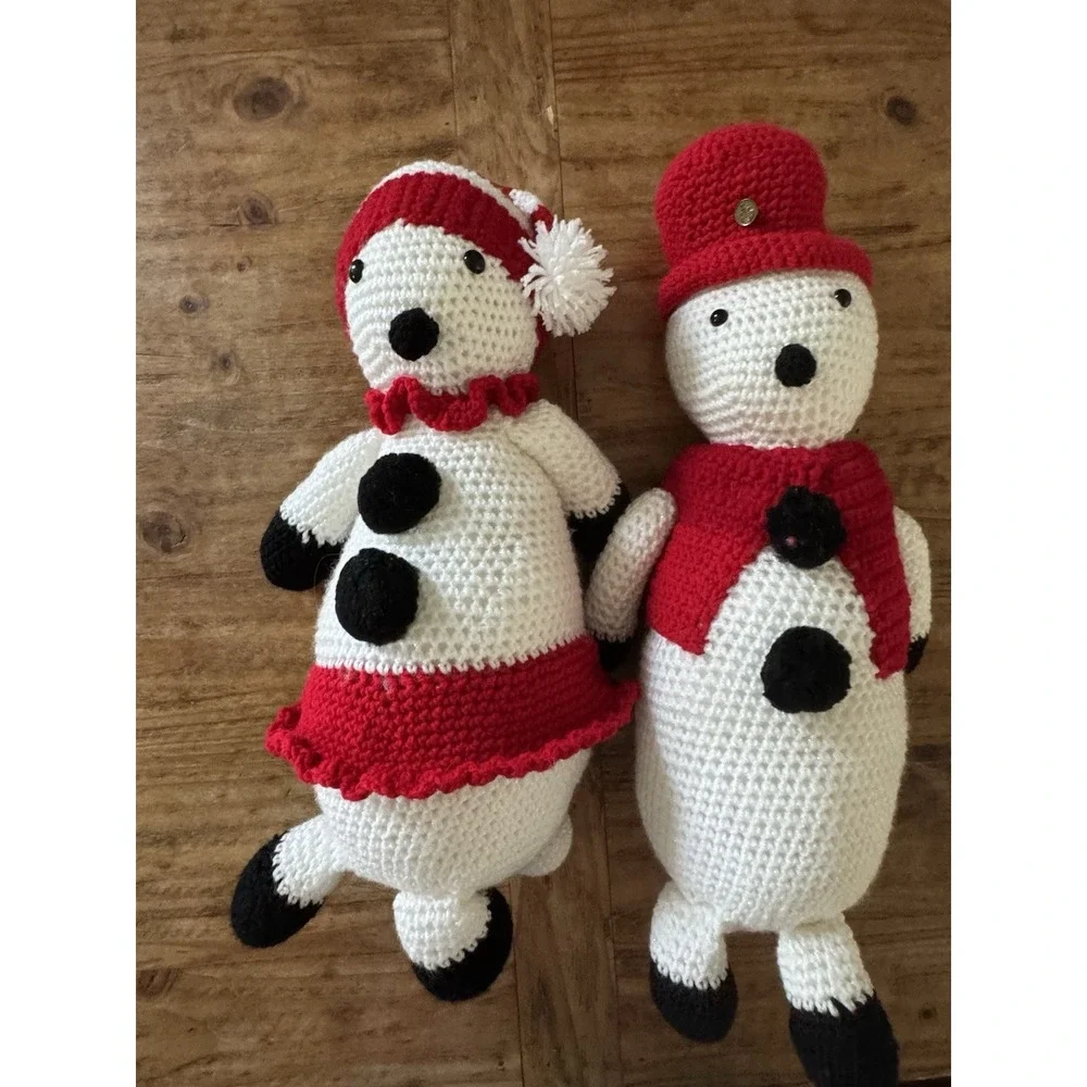 Crochet Snowman Pair Amigurumi Handmade Christmas Decor Winter Holiday Gift 21
